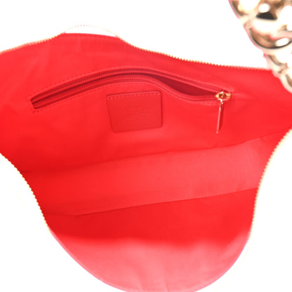 Christian Louboutin Calfskin Large Loubila Chain Shoulder Bag White 5 of 9
