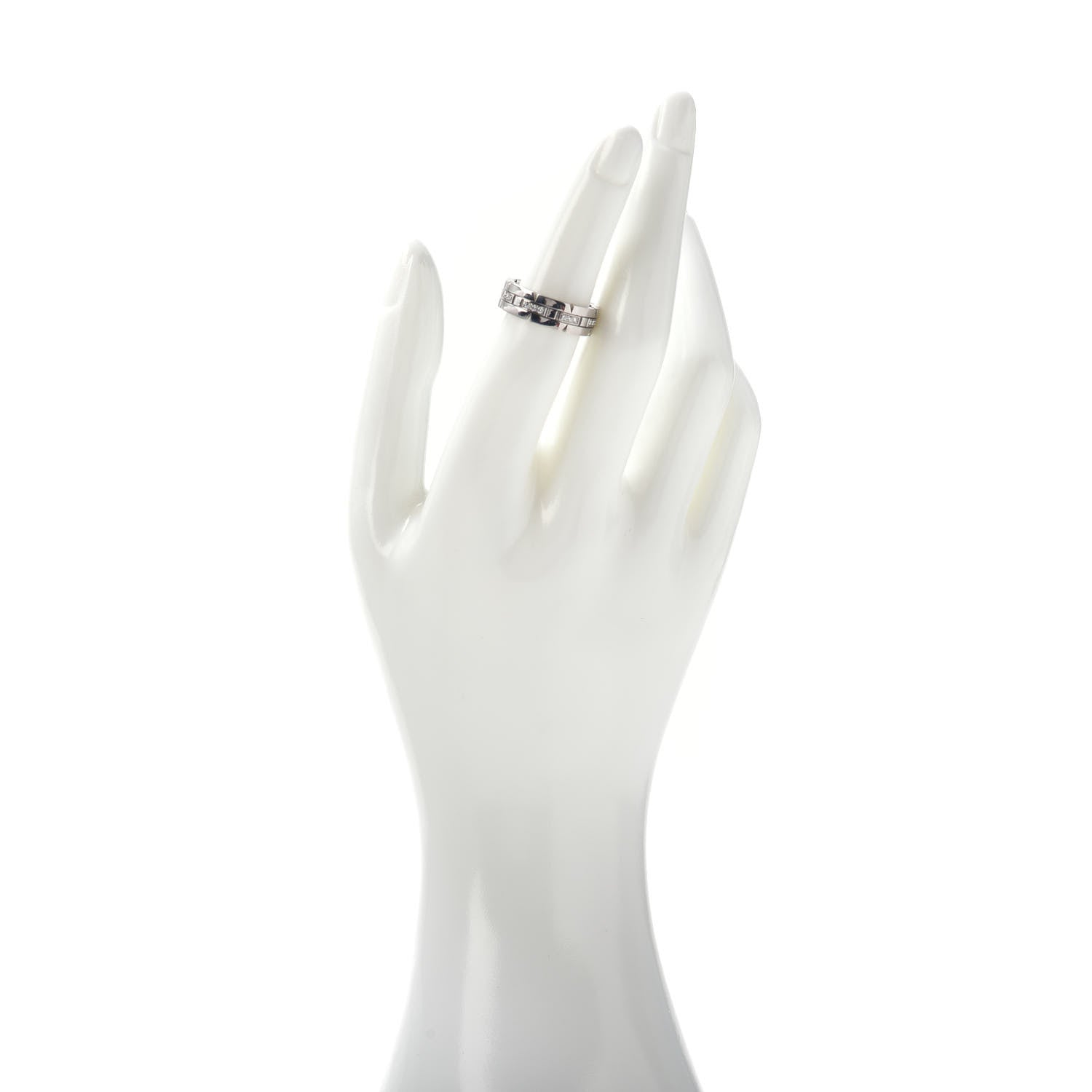 Cartier 18K White Gold Diamond Tank Francaise Band Ring 51 5.75 2 of 4