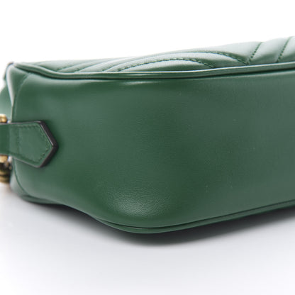 Gucci Calfskin Matelasse Small GG Marmont Chain Shoulder Bag Emerald Green 9 of 14