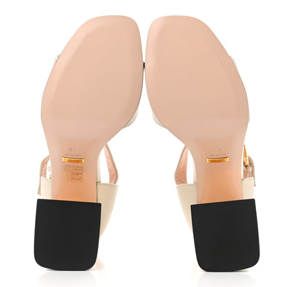Gucci Nappa Horsebit Cross Strap 95mm Sandals 40 Mystic White 6 of 12