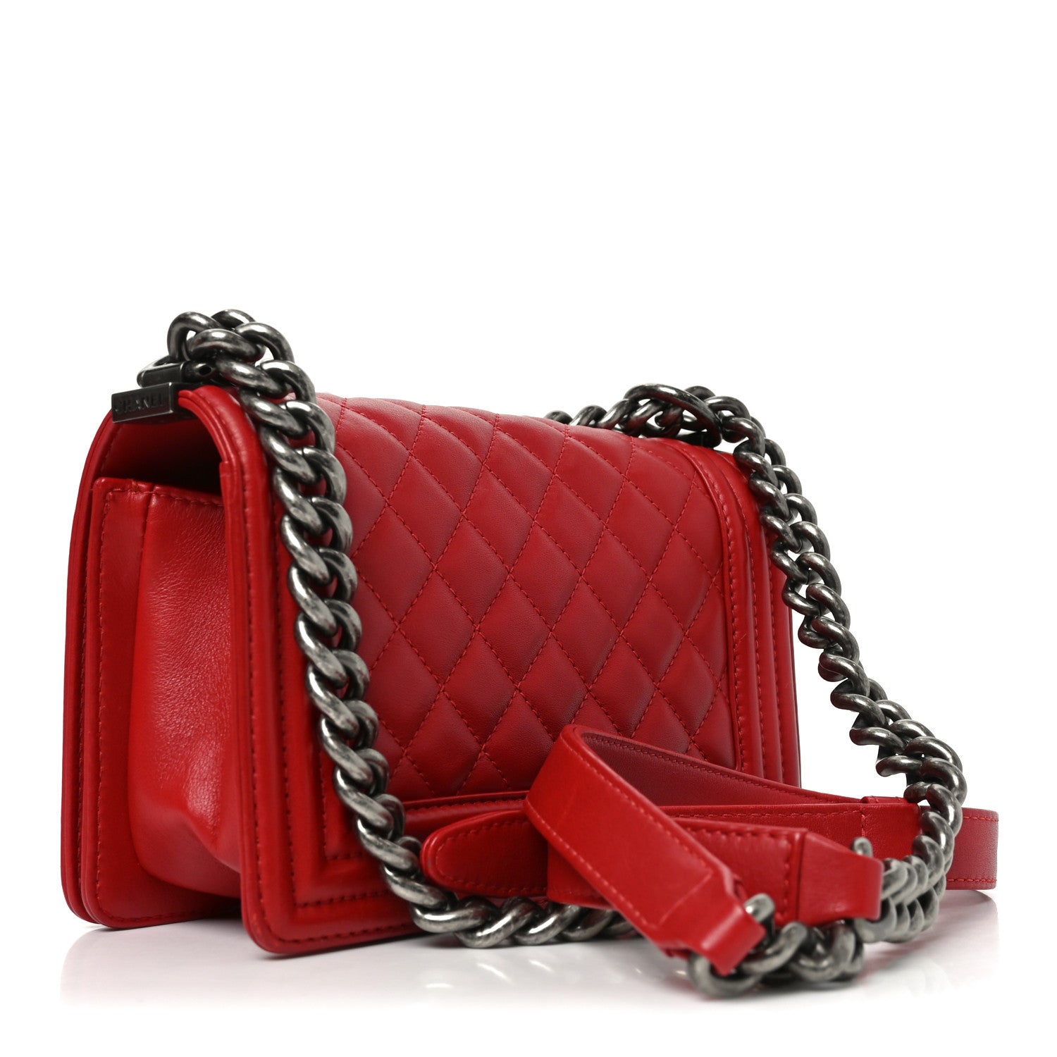 Chanel Lambskin Quilted Small Boy Flap Red 3 of 10