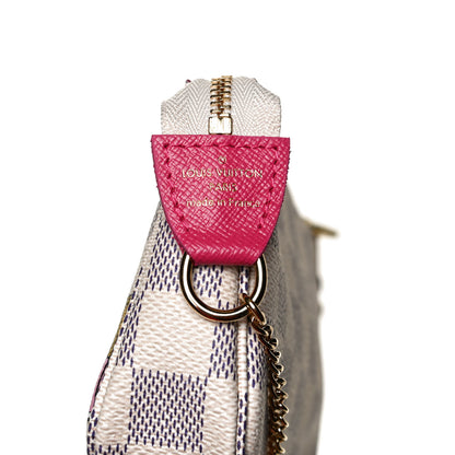 Louis Vuitton Damier Azur 2021 Christmas Animation Hollywood Mini Pochette Accessories Fuchsia 6 of 11