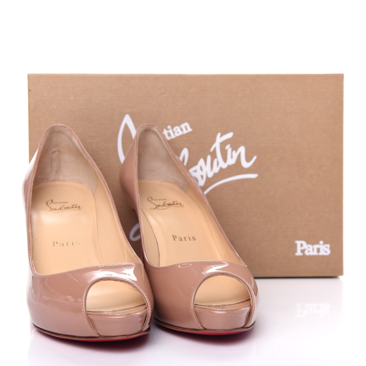 Christian Louboutin Patent No Matter 85 Pumps 38 Nude 10 of 10