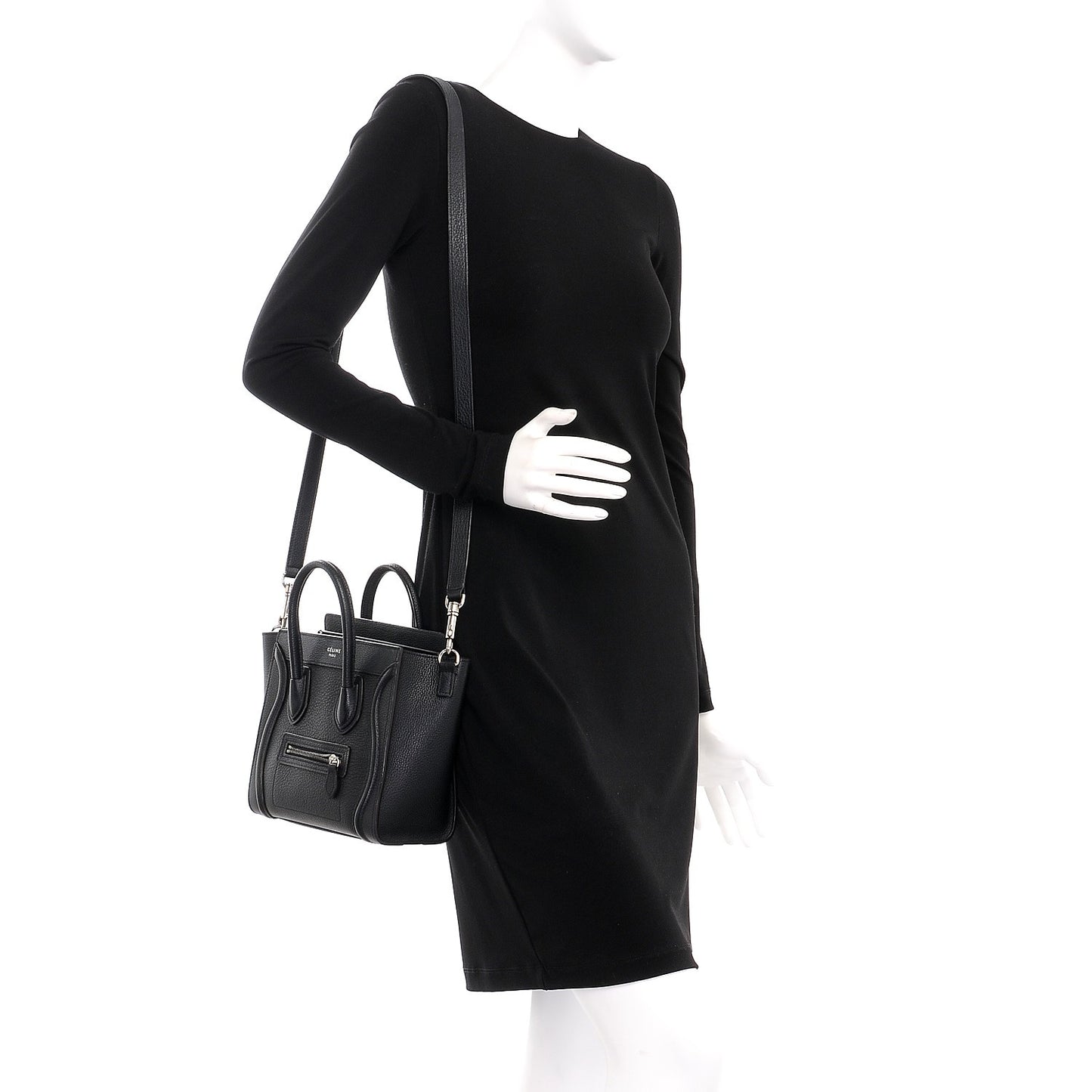 Drummed Calfskin Nano Luggage Black