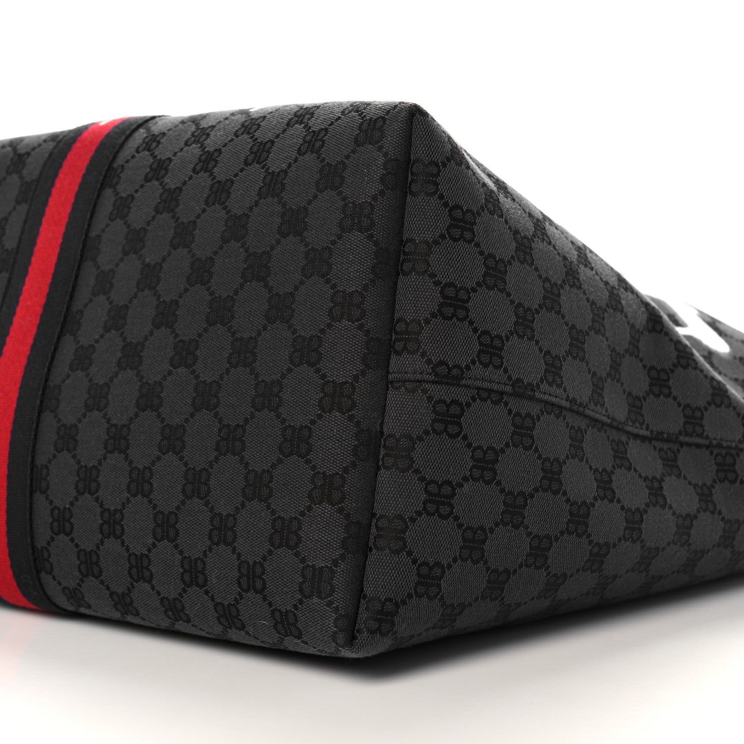 Gucci X BALENCIAGA BB Monogram Web Graffiti Large Ophidia Shopping Tote Black 11 of 12
