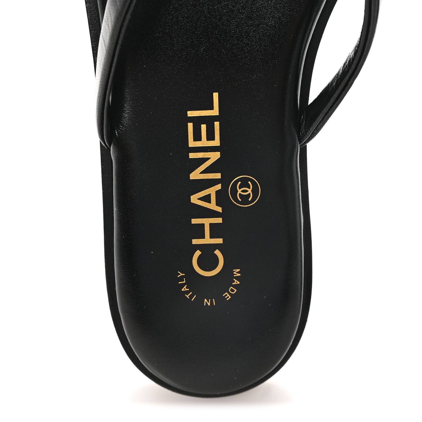 Goatskin CC Times Square Thong Sandals 37 Black