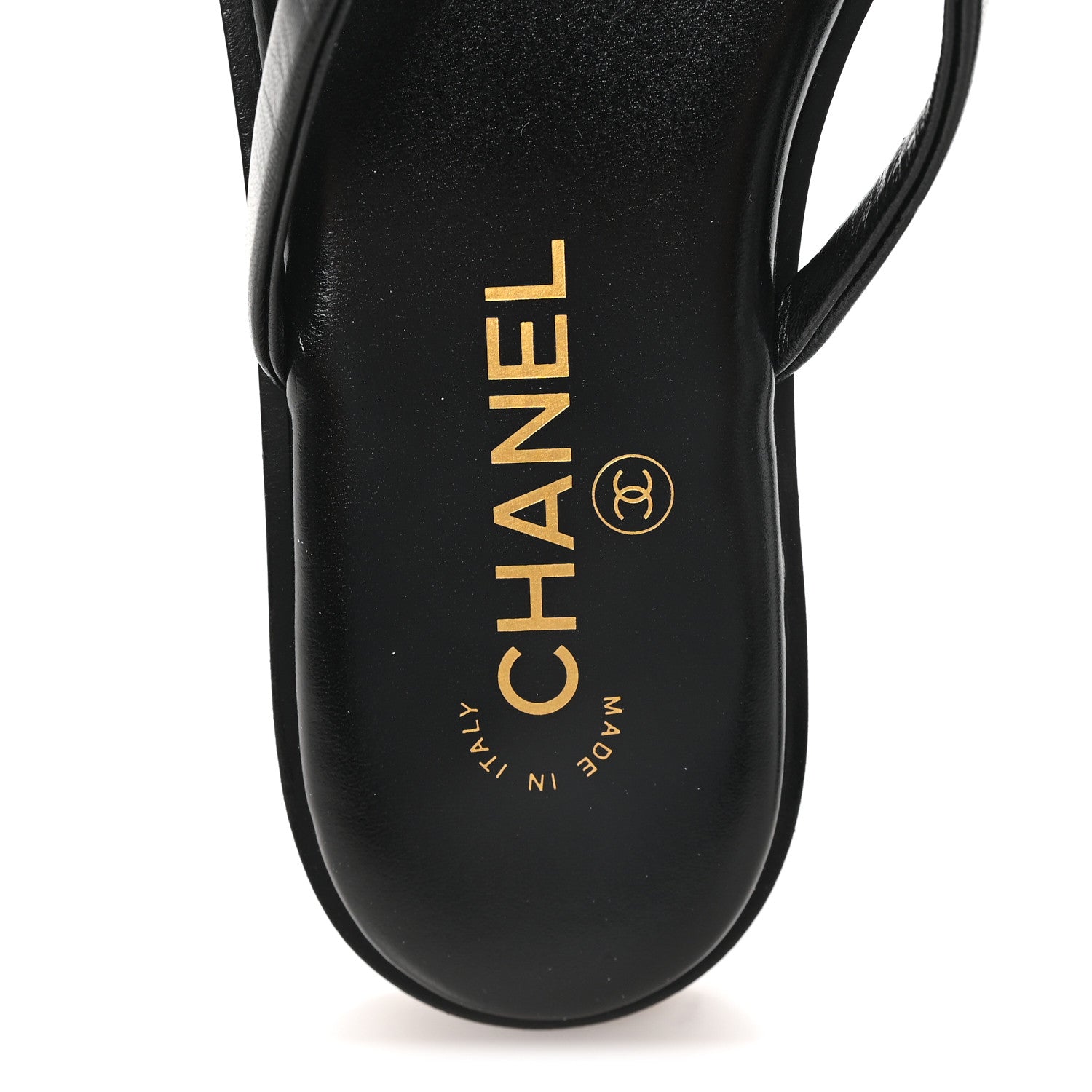 Chanel Goatskin CC Times Square Thong Sandals 37 Black 8 of 10