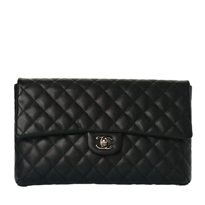 Chanel Caviar Quilted Flap Clutch Black 1 of 7