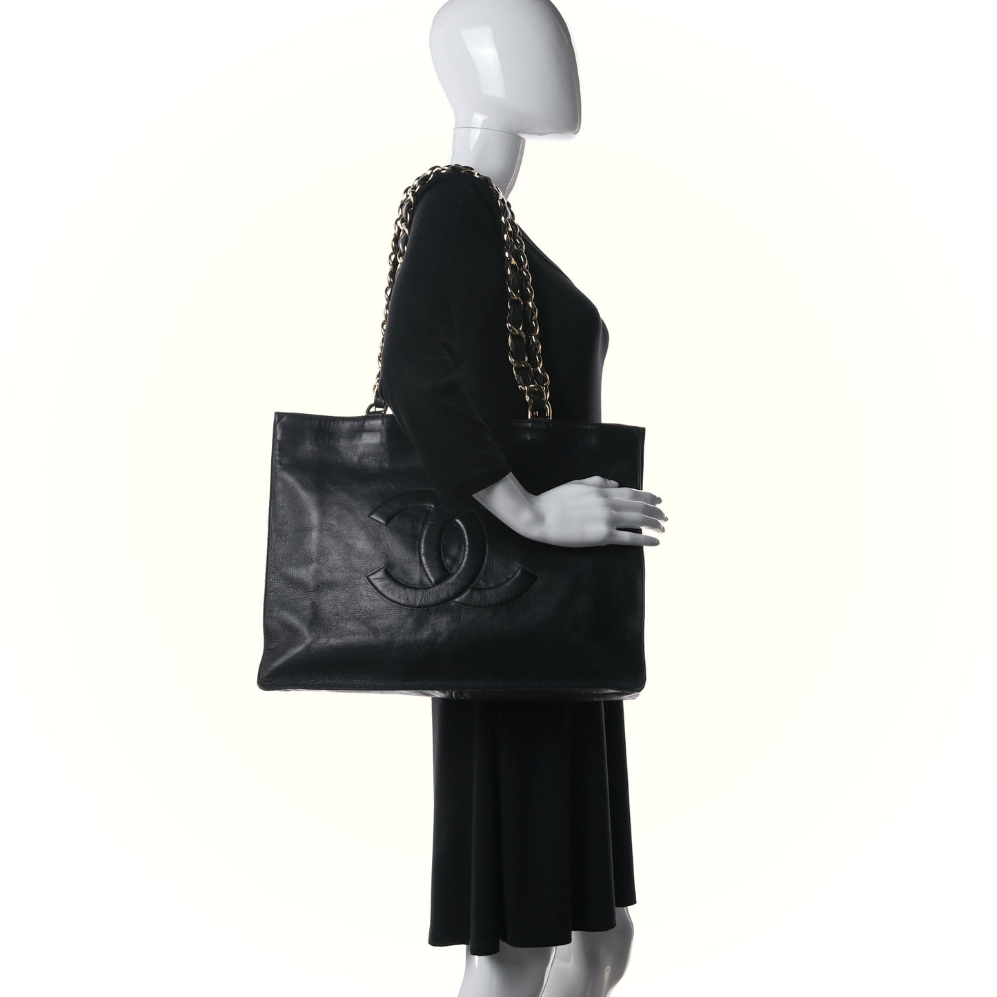Calfskin CC Tote Black