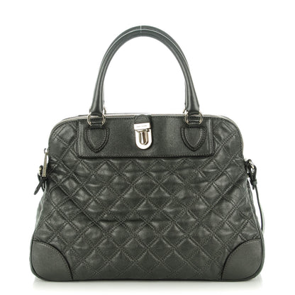 Marc Jacobs Metallic Lambskin Quilted Whitney Satchel Grey 1 of 9