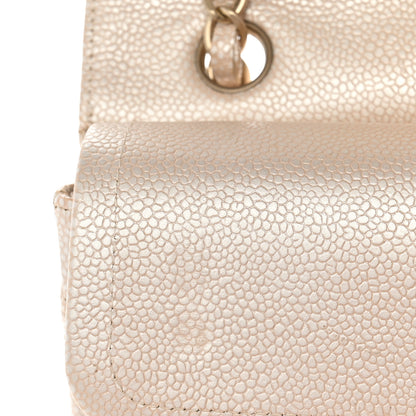 Chanel Pearly Caviar Quilted Medium Double Flap Light Beige 15 of 17