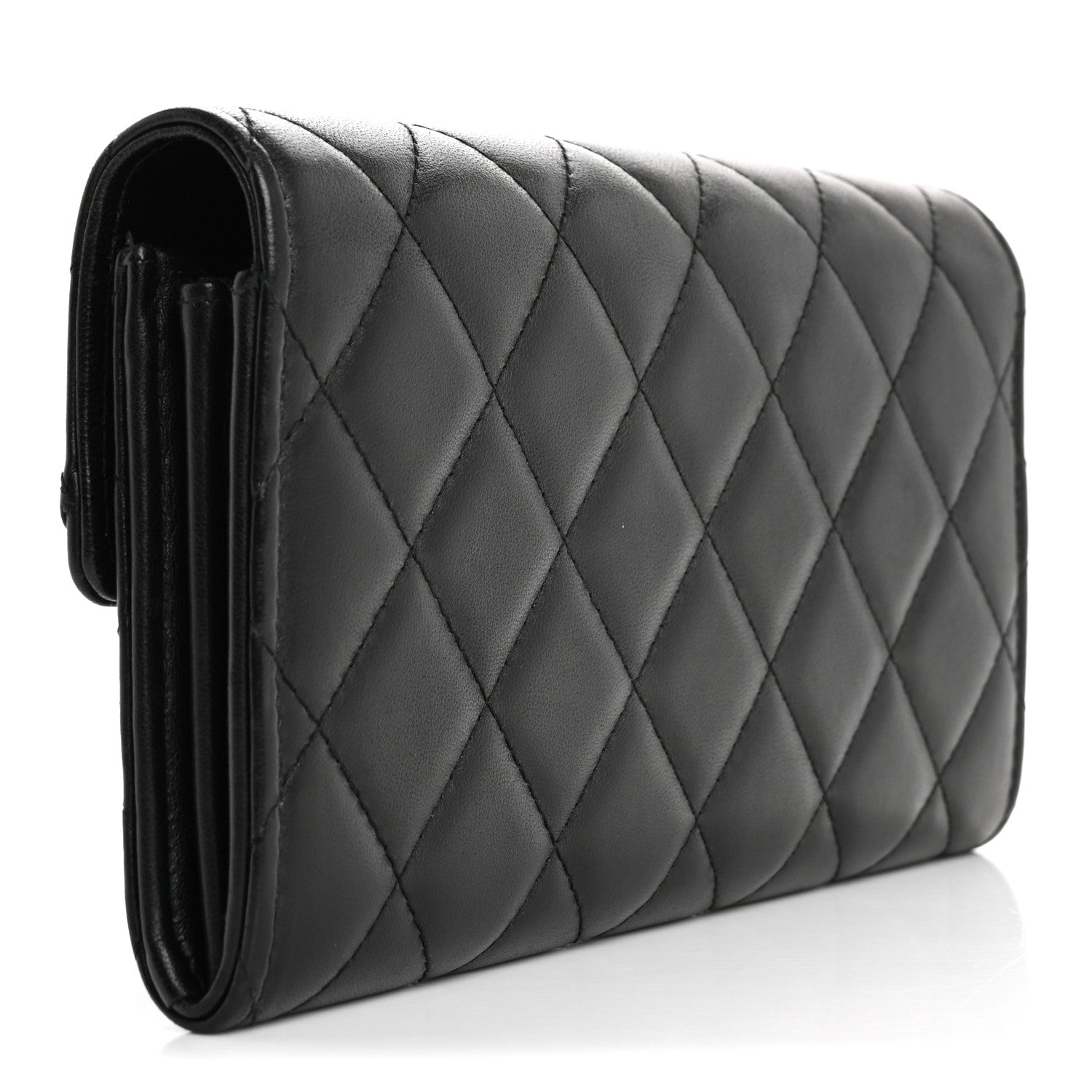 Chanel Lambskin Quilted CC Chic Gusset Wallet Black 3 of 18
