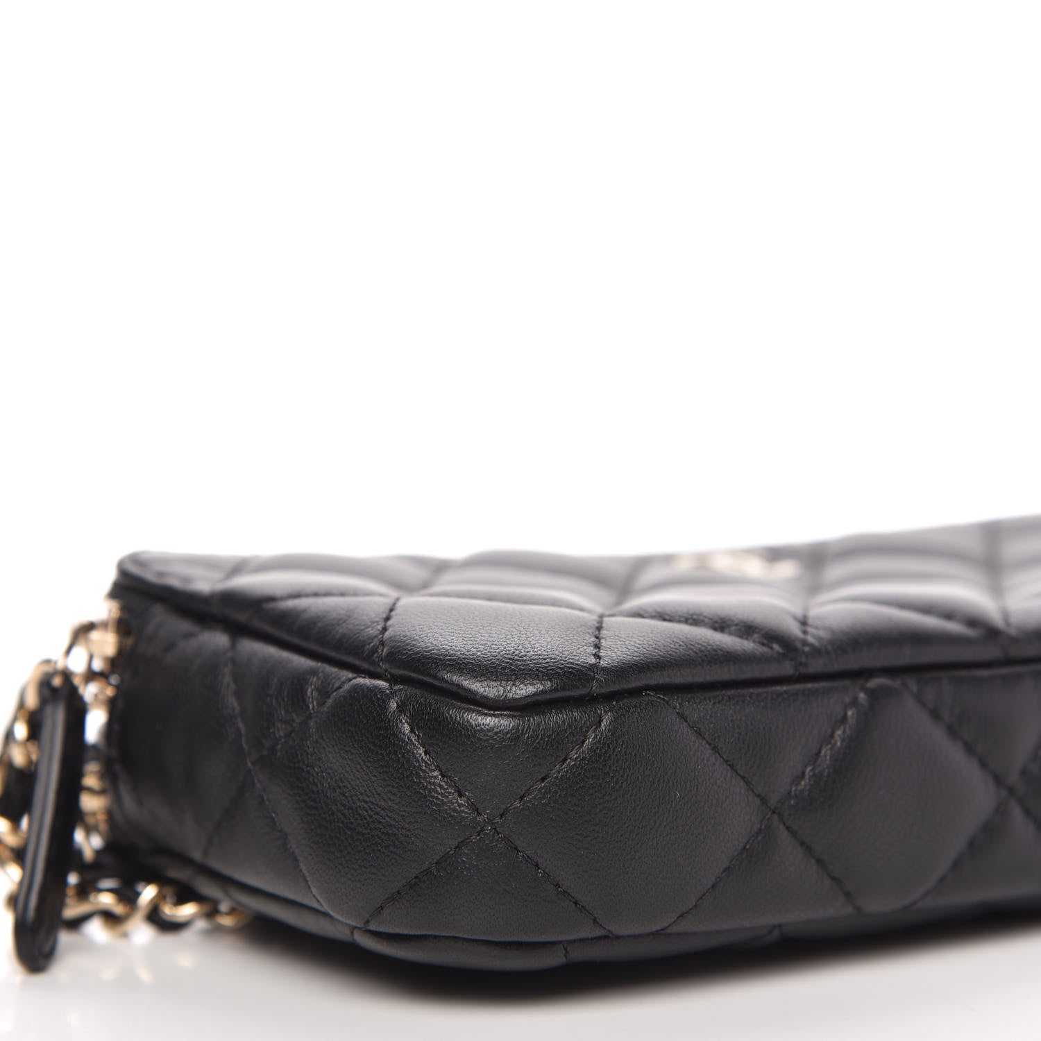 Chanel Lambskin Quilted Small Clutch With Chain Black 6 of 12