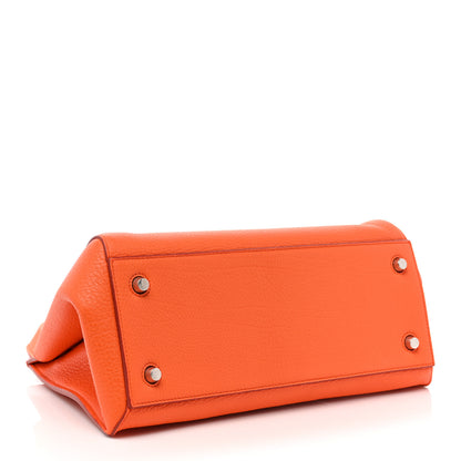 Celine Calfskin Small Edge Shoulder Bag Vermillion 3 of 8