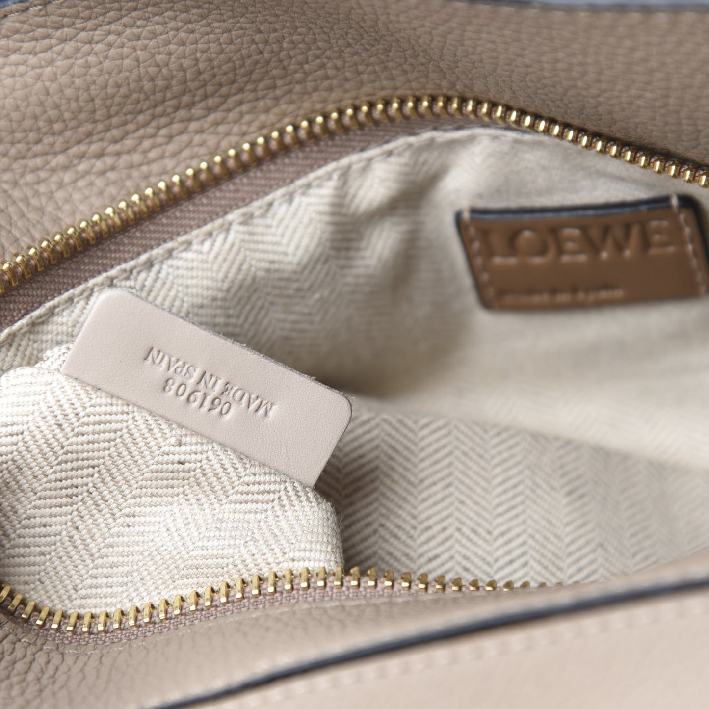Grained Calfskin Small Puzzle Bag Sand Mink