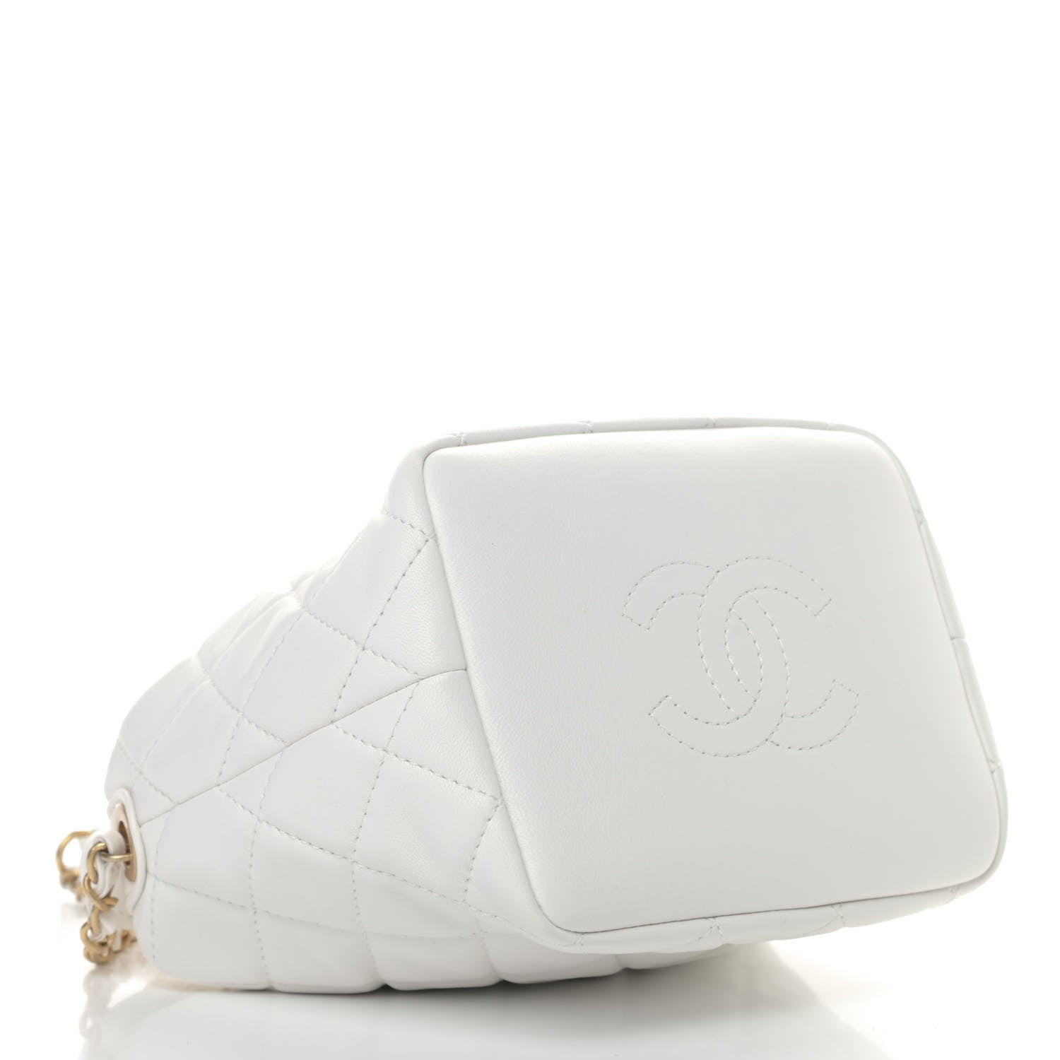 Chanel Lambskin Quilted Small Perfect Meeting Hobo White 3 of 4
