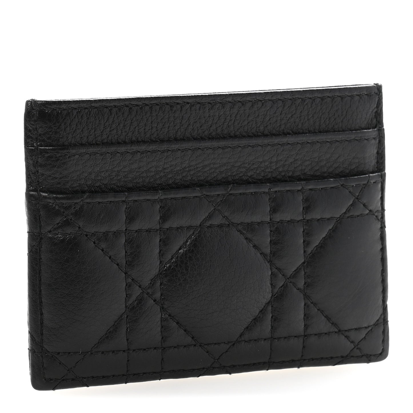 Supple Calfskin Cannage Caro Five-Slot Card Holder Black