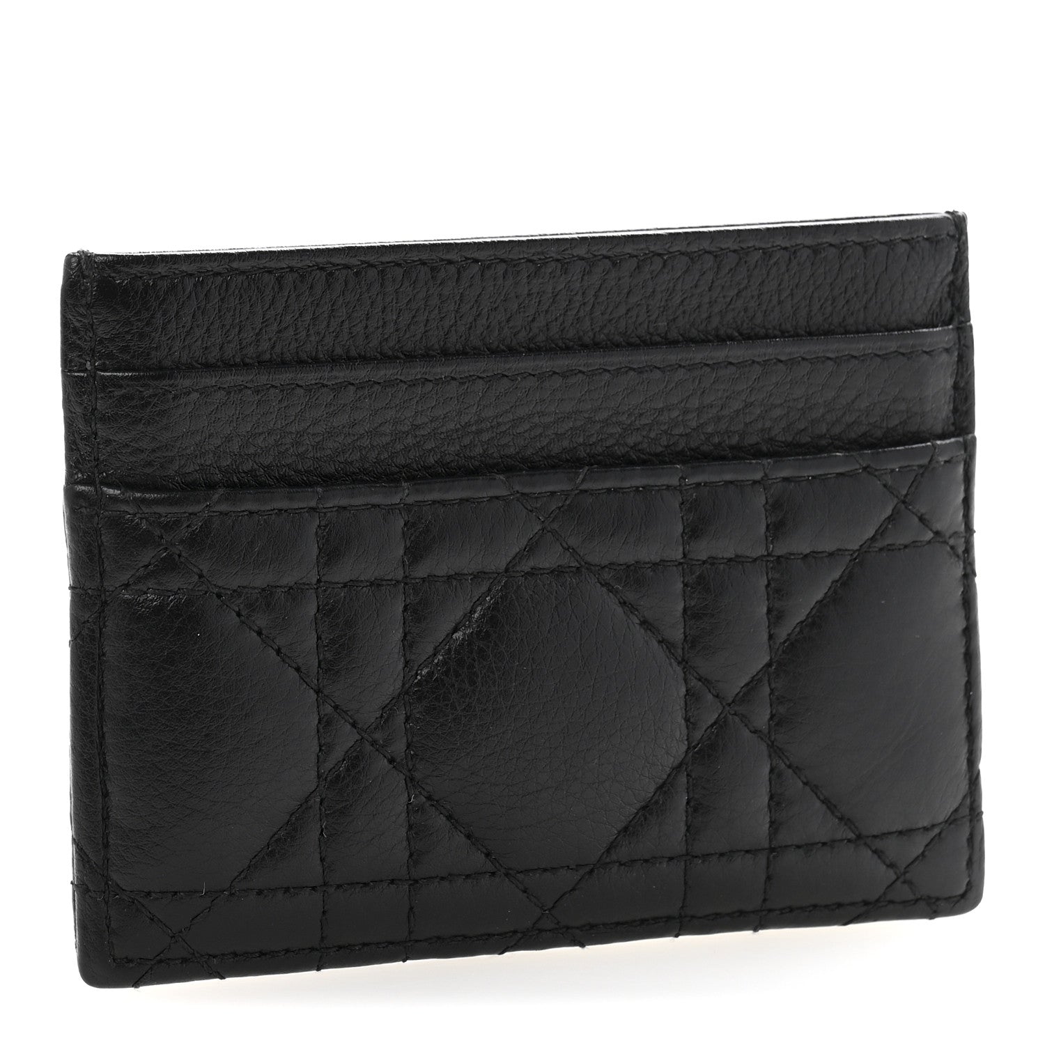 Christian Dior Supple Calfskin Cannage Caro Five-Slot Card Holder Black 3 of 9