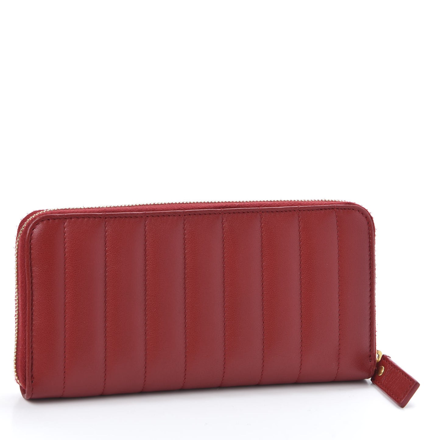 Lambskin Matelasse Monogram Vicky Zip Around Wallet Rouge Eros