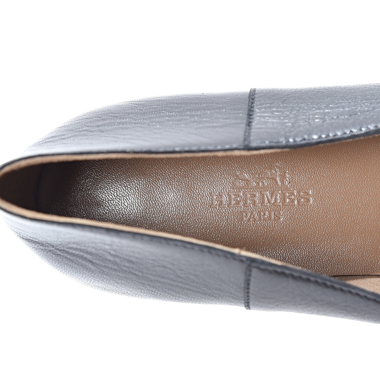 Hermes Goatskin Womens Time Loafers 37 Black 9 of 9