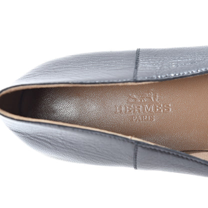 Hermes Goatskin Womens Time Loafers 37 Black 9 of 9