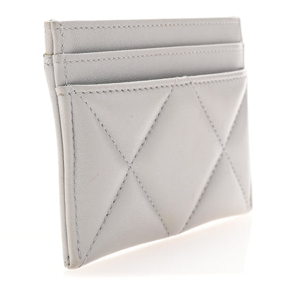 Chanel Lambskin Quilted Chanel 19 Card Holder Light Grey 3 of 8