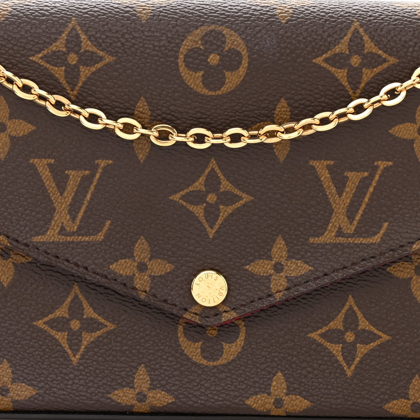 Monogram Pochette Felicie Chain Wallet Fuchsia