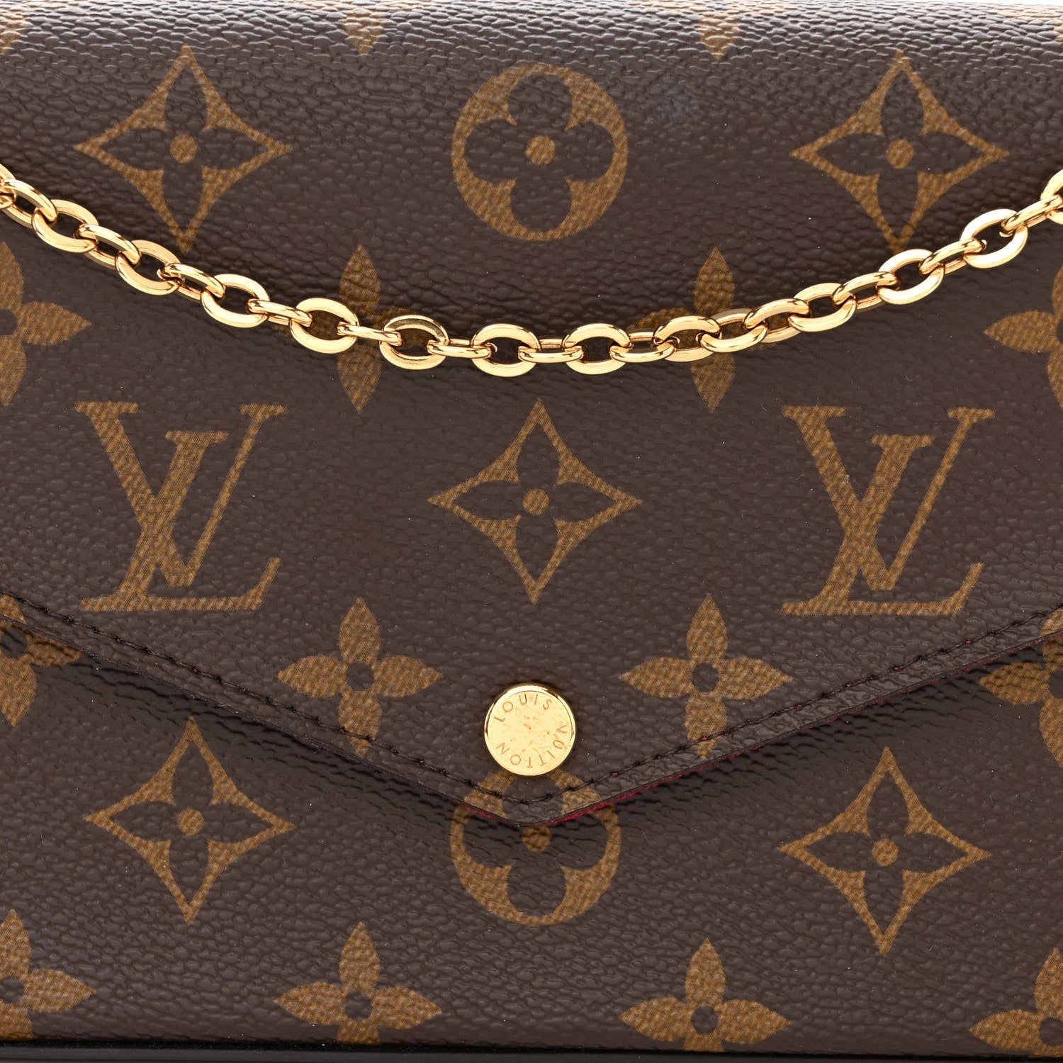 Louis Vuitton Monogram Pochette Felicie Chain Wallet Fuchsia 11 of 14