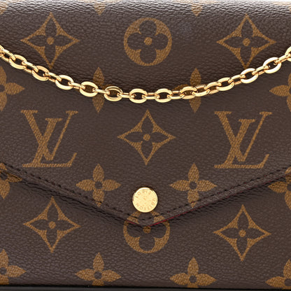 Louis Vuitton Monogram Pochette Felicie Chain Wallet Fuchsia 11 of 14