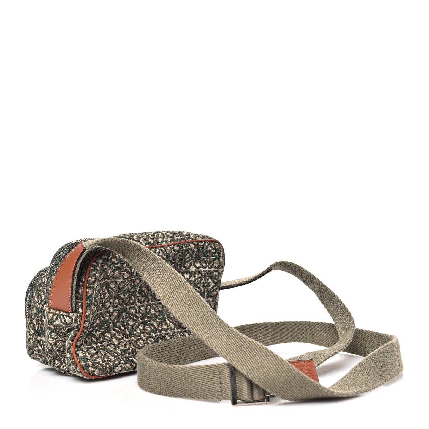 Jacquard Anagram Calfskin Mini Camera Bag Khaki Green Tan