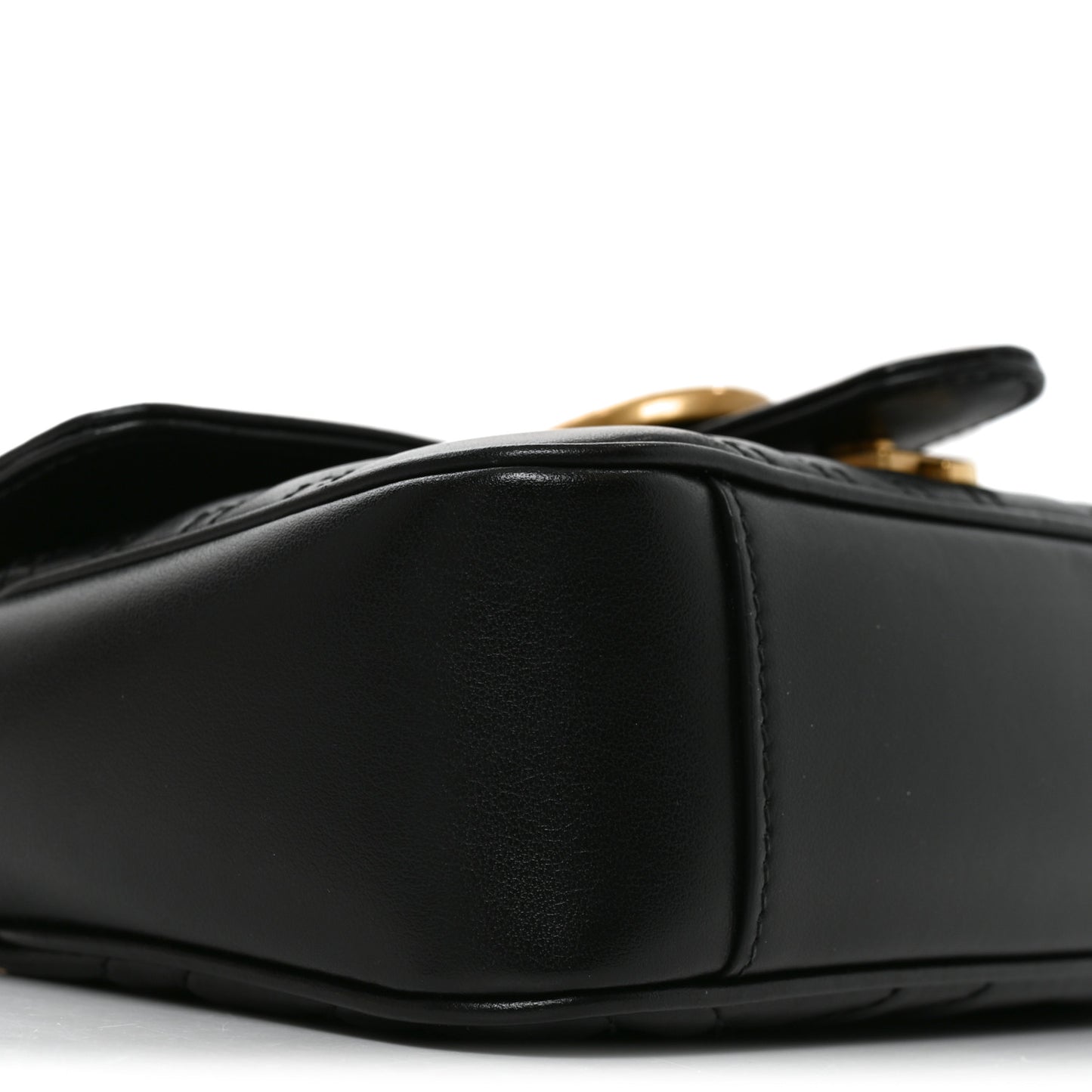 Calfskin Matelasse Mini GG Marmont Shoulder Bag Black