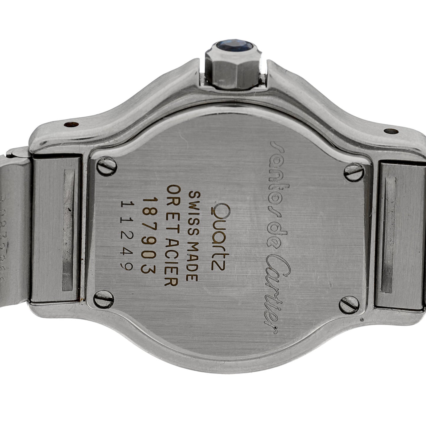 Stainless Steel 18K Yellow Gold 25mm Santos Octagon Quartz Watch