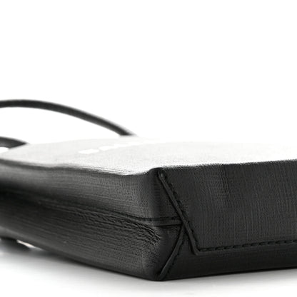 Balenciaga Squared Calfskin Logo Shopping Phone Holder Bag Black 9 of 13