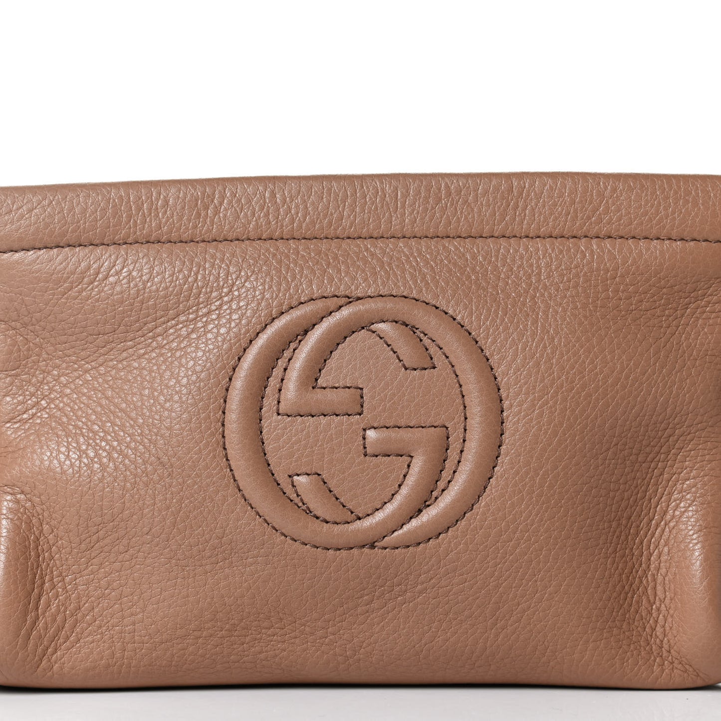 Pebbled Calfskin Soho Cosmetic Case Camelia
