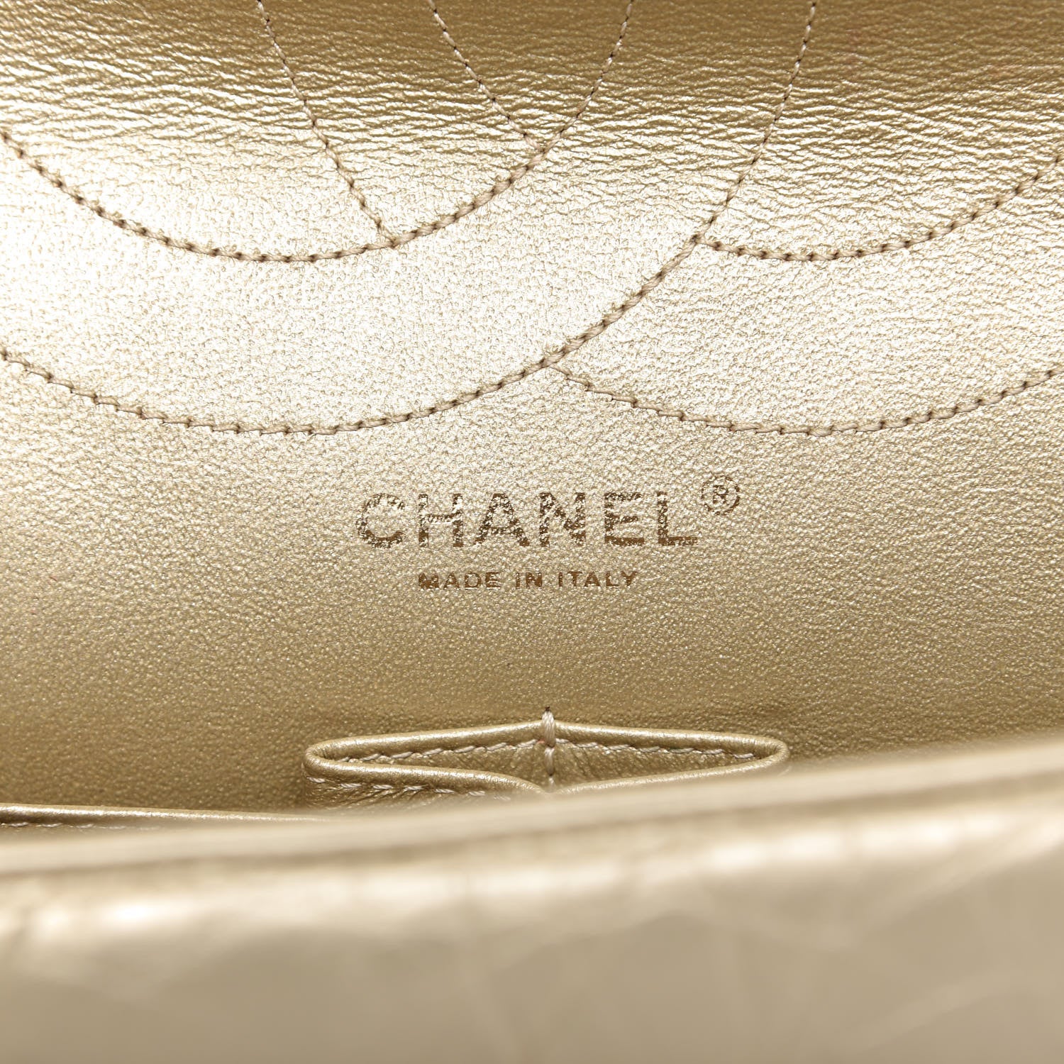 Chanel Metallic Aged Calfskin Quilted 2.55 Reissue Flap Light Gold 9 of 11