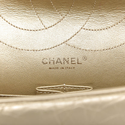 Chanel Metallic Aged Calfskin Quilted 2.55 Reissue Flap Light Gold 9 of 11