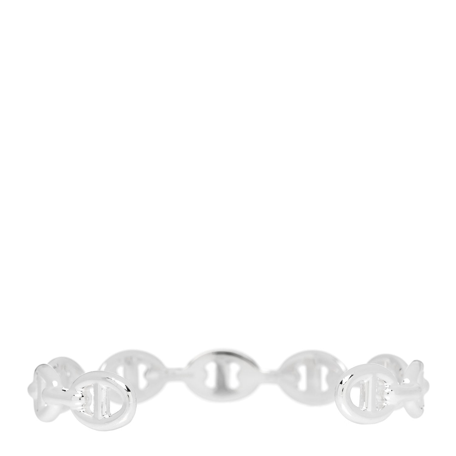 Hermes Sterling Silver MM Chaine d'Ancre Enchainee Cuff Bracelet ST 2 of 5