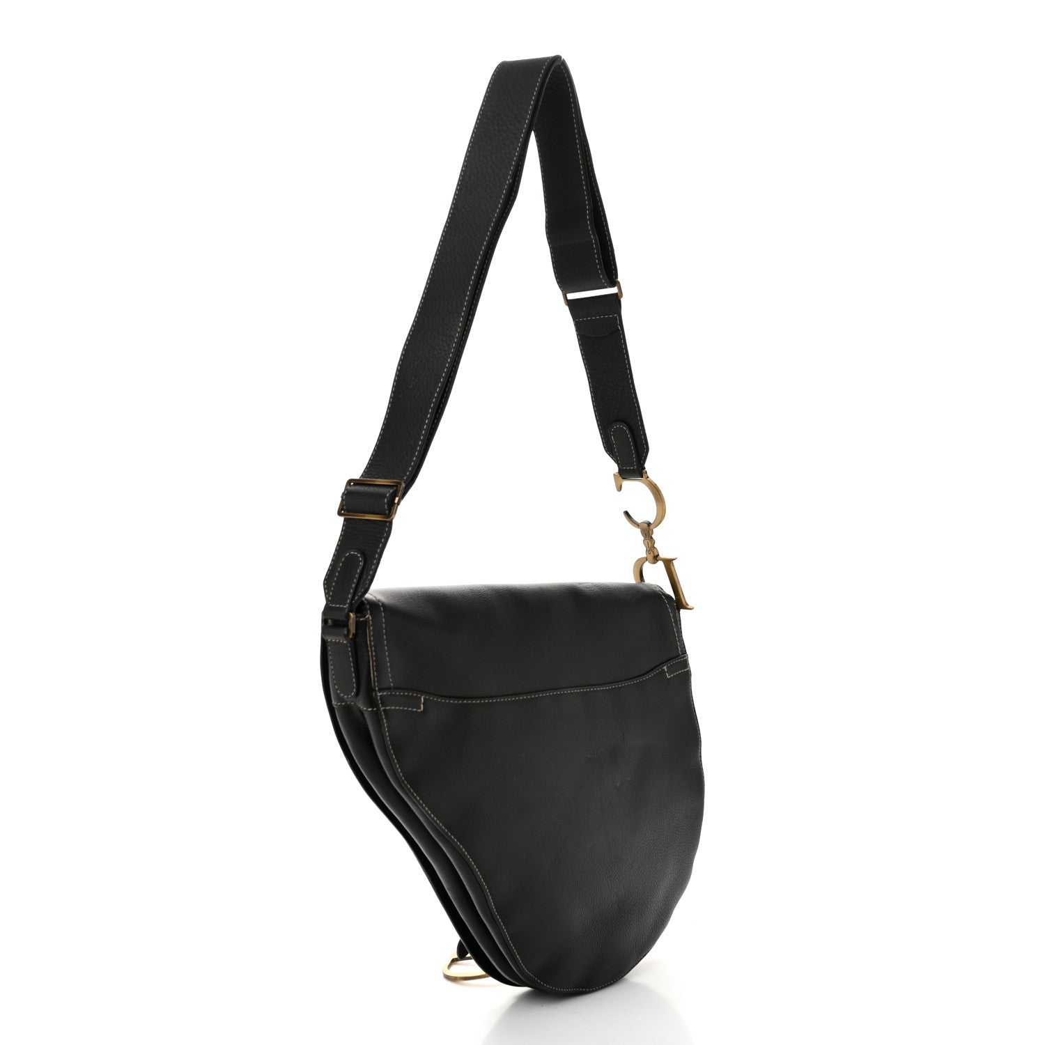 Christian Dior Calfskin Baudrier Saddle Bag Black 3 of 11