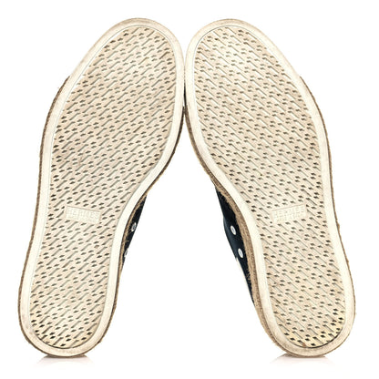 Hermes Cotton Canvas Womens Rosa Espadrille Sneakers 36 Black 12 of 18