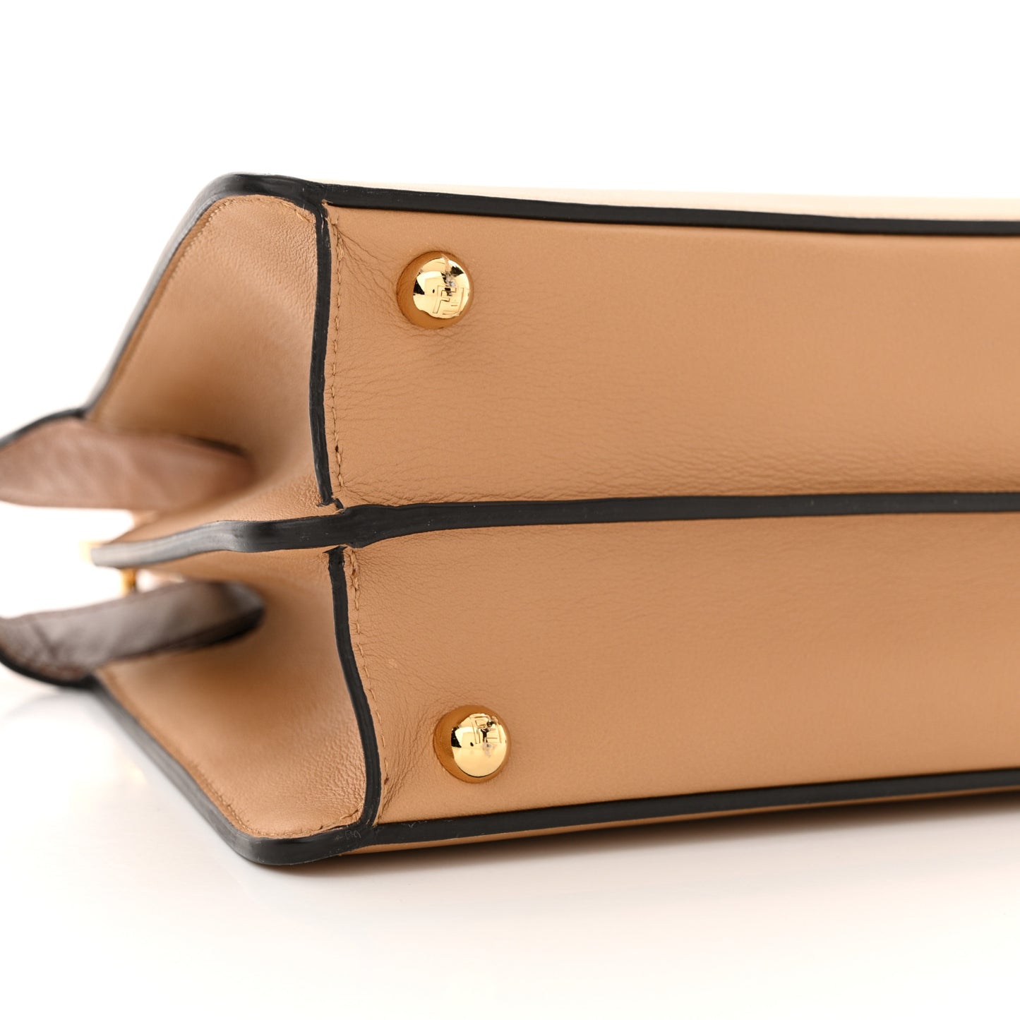 Vitello Seta Nappa Bi-Color Small Peekaboo I SEE U Satchel Miele Scuro Light Rose Ghianda