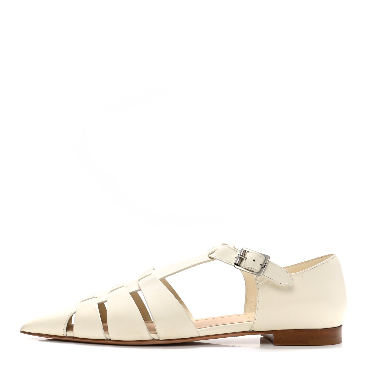 Calfskin Sauvage Ballerina Flat 38 Ivory