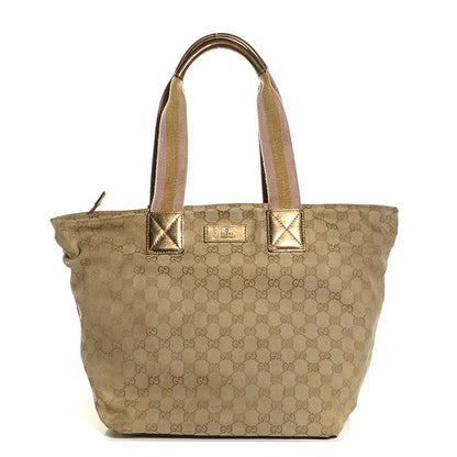Gucci GG Monogram Large Web Handle Bucket Tote Gold 1 of 9