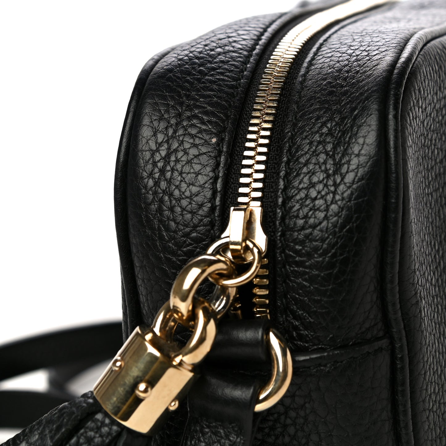 Pebbled Calfskin Small Soho Disco Bag Black