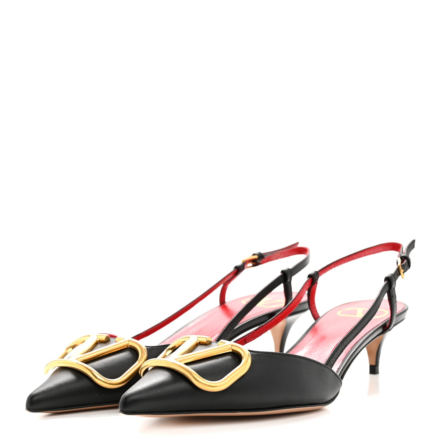Valentino Garavani Calfskin Vlogo Slingback 40mm Pumps 36.5 Black 4 of 10