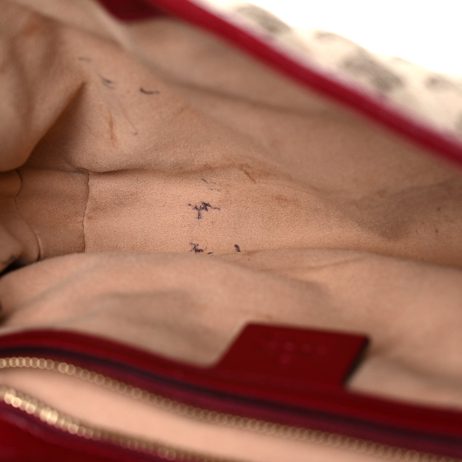 Gucci Monogram Azalea Calfskin Matelasse Diagonal Small GG Marmont Shoulder Bag Beige Ebony New Cherry Red 27 of 29