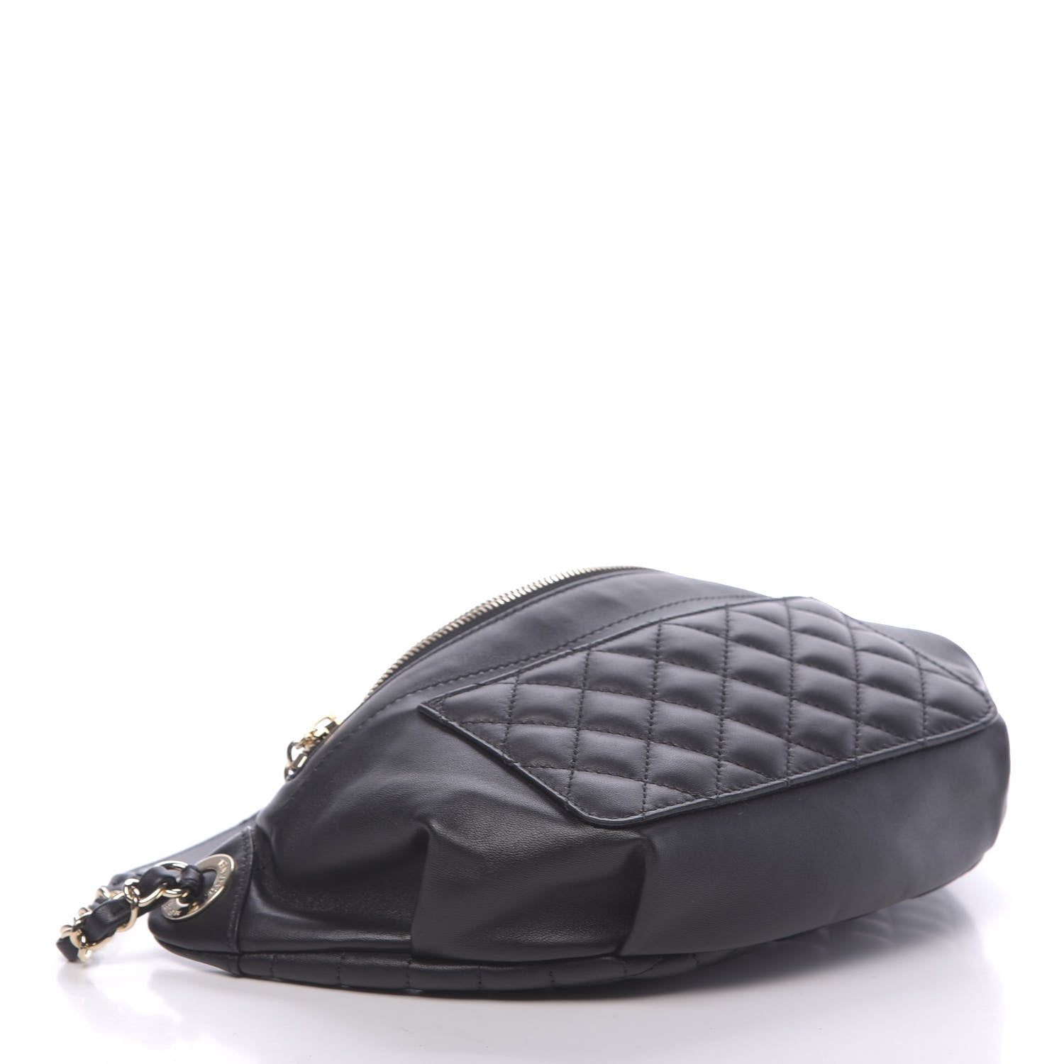 Chanel Lambskin Quilted Waist Bag Fanny Pack Black 4 of 10