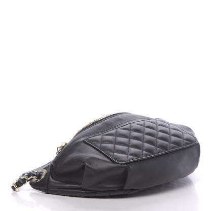 Chanel Lambskin Quilted Waist Bag Fanny Pack Black 4 of 10