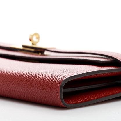 Hermes Epsom Kelly Longue Wallet Rouge Grenat 12 of 13