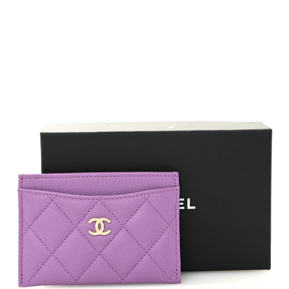 Chanel Caviar Quilted Card Holder Purple 9 of 9