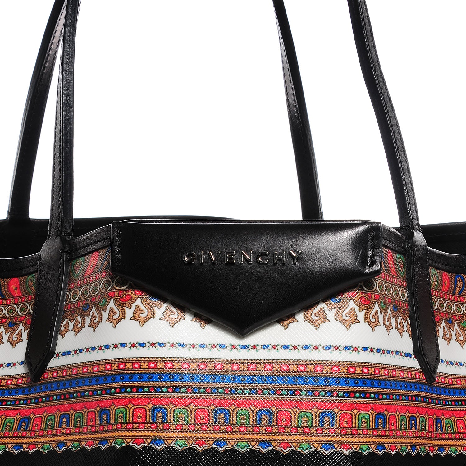 Givenchy Textured Coated Canvas Large Scarf Print Antigona Tote Black 5 of 10